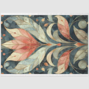 Art Deco Geometrisches Lotus-Muster Brüllende Zwan Seidenpapier