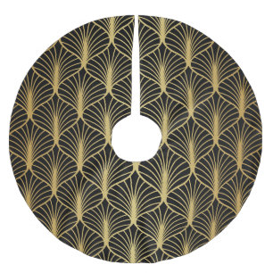Art Deco Geometrisches Luxusmuster Polyester Weihnachtsbaumdecke