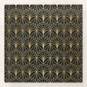 Art Deco Geometrisches Minimalistisches Muster Glasuntersetzer