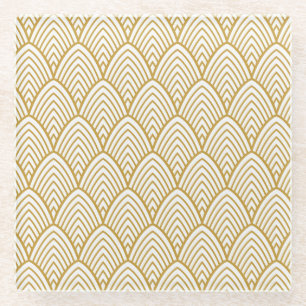 Art Deco geometrisches nahtloses Muster. Glasuntersetzer