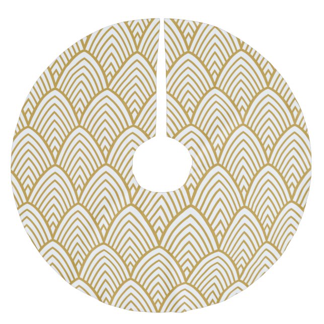 Art Deco geometrisches nahtloses Muster. Polyester Weihnachtsbaumdecke (Vorderseite)