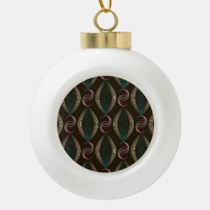 Art déco: geometrisches Vintage-Muster. Keramik Kugel-Ornament