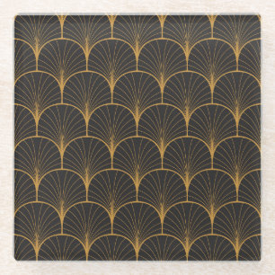 Art Deco, Geometrisches Vintages Muster. Glasuntersetzer