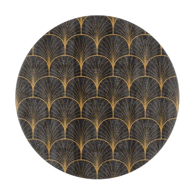 Art Deco, Geometrisches Vintages Muster. Schneidebrett (Vorderseite)