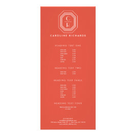 Art-Deco-gestapelte Monogramm-Logo auf Korallen Werbekarte