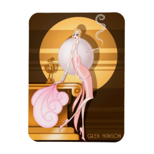 "Art Deco Girl" Premium Flex Magnet von Glen Hanso