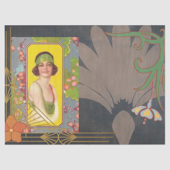 Art Deco Girl Seidenpapier (Vorderseite)
