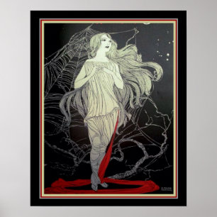 Art Deco "Girl & The Spider Web" 16 x 20 Poster