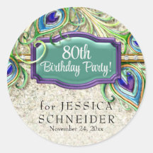 Art Deco Glam Peacock Feather any Birthday Party