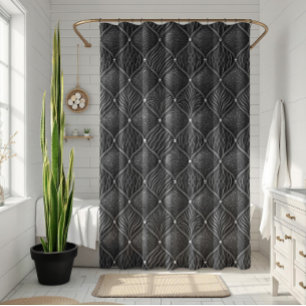 Art Deco Glam Schwarz Muster Duschvorhang