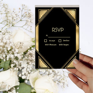 Art Deco Glam Vintag RSVP Karte