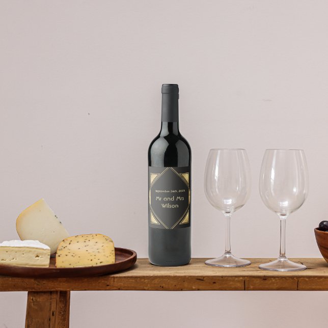 Art Deco Glam Wine tasting in der Fattoria Moncucc Weinetikett (Von Creator hochgeladen)