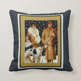 Art Deco Glamour Couple Christmas Kissen