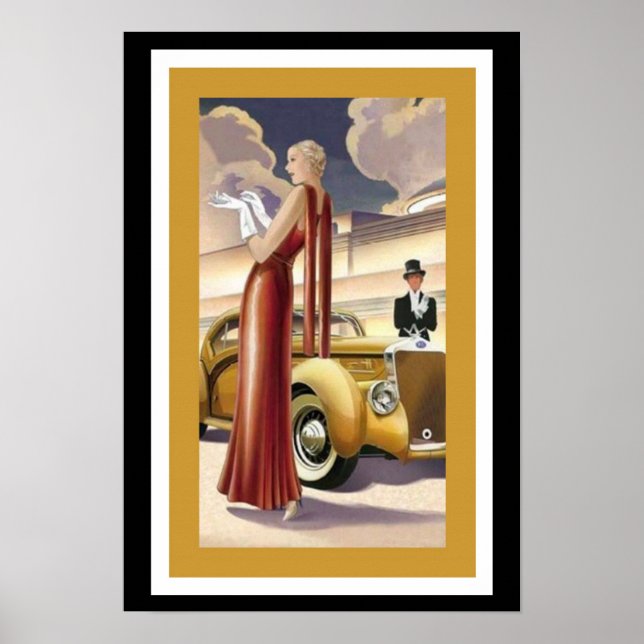 Art Deco Glamour Girl Poster (Vorne)
