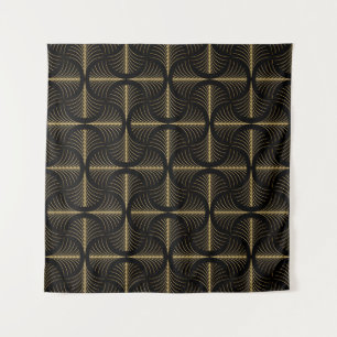 Art Deco Glamour: Goldene Motive Wandteppich