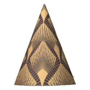 Art-Déco-Glamour: Goldene Skalen. Partyhütchen