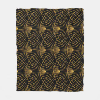 Art Deco Glamour: Goldener Fächer. Fleecedecke