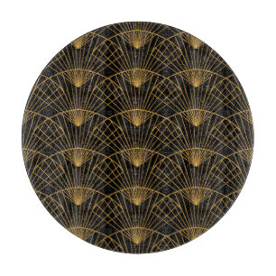 Art Deco Glamour: Goldener Fächer. Schneidebrett