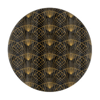Art Deco Glamour: Goldener Fächer. Schneidebrett