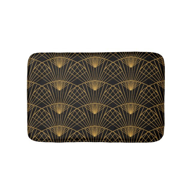 Art Deco Glamour: Goldener Lüfter. Badematte (Vorderseite)