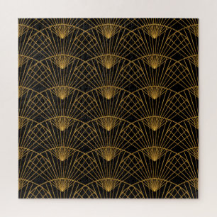 Art Deco Glamour: Goldener Lüfter. Puzzle
