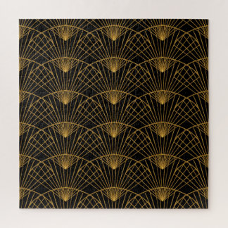 Art Deco Glamour: Goldener Lüfter. Puzzle