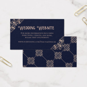 Art Deco Glamour   Navy Blue Blush Wedding Website