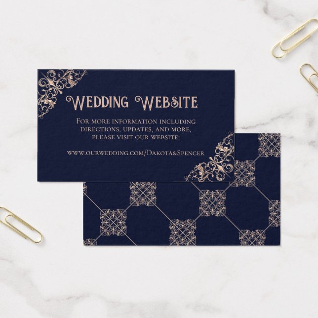 Art Deco Glamour | Navy Blue Blush Wedding Website (Büro)