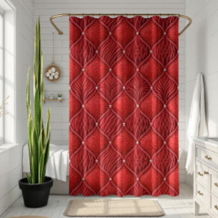 Art Deco Glamour rotes Valentinsmuster Duschvorhang