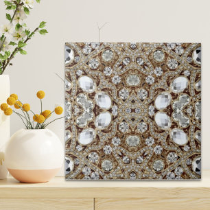 Art Deco Glamour Vintage Mode Beige Gold Fliese