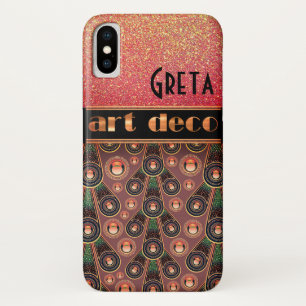 Art Deco Glitter-Look Pink Gold Grün Schwarz Case-Mate iPhone Hülle