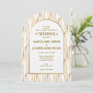 Art Deco Gold 1920er Jahre Formal mit Eltern Hochz Einladung