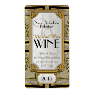 Art Deco Gold 1 Vintag Stylische Wine Bottle Label