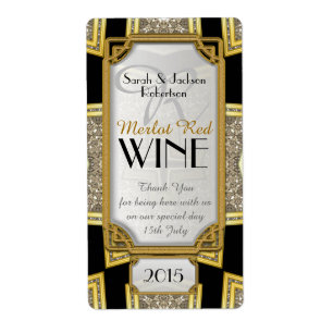 Art Deco Gold 3 Vintag Stylische Weinflaschen Etik