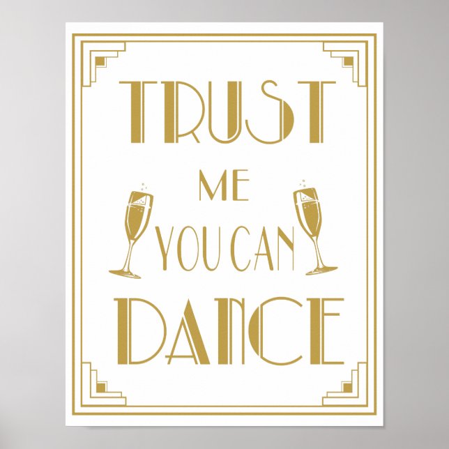 Art Deco Gold ändern die Hintergrundfarbe Poster (Vorne)