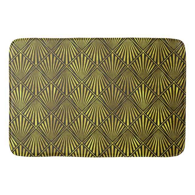 Art Deco Gold Bath Mat Badematte (Vorderseite)