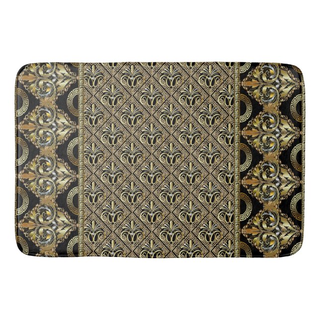 Art Deco Gold Bath Mat Badematte (Vorderseite)