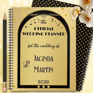 Art Deco Gold Black Confetti Wedding Planer