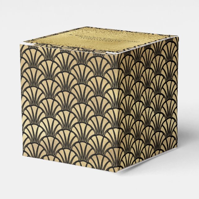 Art Deco Gold Black Gatsby 1920 Geschenkschachtel (Vorderseite)