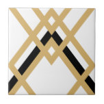 Art Deco Gold Black Seamless Geometric White Fliese<br><div class="desc">Stilgold im Stil knackiger Dekos und geometrisch schwarze Details verzieren dekorative Keramik mit weißem Hintergrund. Bitte beachten Sie, dass Gold ein senfgelber Flachdruck ist und keine Goldfarbe ist. Das Vintage Interieur im Deko-Stil ist ein durchgängiges, originelles Design, das sich perfekt für die moderne oder künstlerische Gestaltung eignet. Wenn die Fliesen...</div>