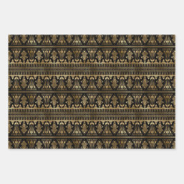 Art Deco Gold & Black Wrapping Paper Sheets Geschenkpapier Set