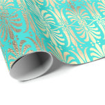 Art Deco Gold Champaigne Mint Grüner Ozean Geschenkpapier<br><div class="desc">florenceK klassisch schicke Verpackung florenceK design</div>