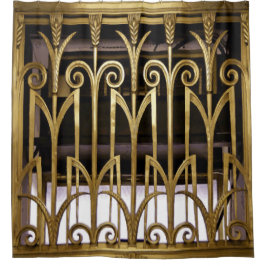 Art Deco Gold Duschvorhang