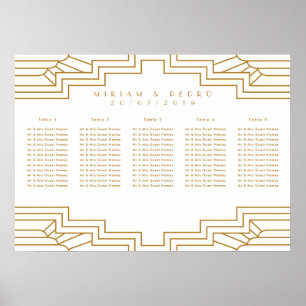 Art Deco Gold Eisenarbeiten Sitzordnung Landschaft Poster