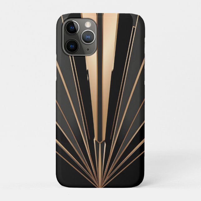 Art Deco Gold Fan Geometric Elegance Case-Mate iPhone Hülle (Rückseite)