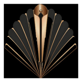 Art Deco Gold Fan Geometric Elegance Poster