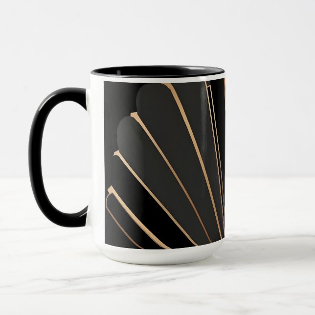 Art Deco Gold Fan Geometric Elegance Tasse (Links)