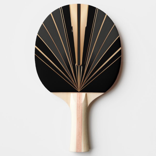 Art Deco Gold Fan Geometric Elegance Tischtennis Schläger (Vorderseite)