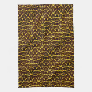 Art Deco Gold Fan Muster Geschirrtuch