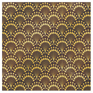 Art Deco Gold Fan Muster Stoff